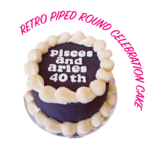 Retro Piped Round Celebration Cake