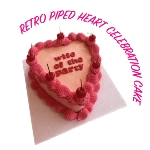 Retro Piped Heart Celebration Cake